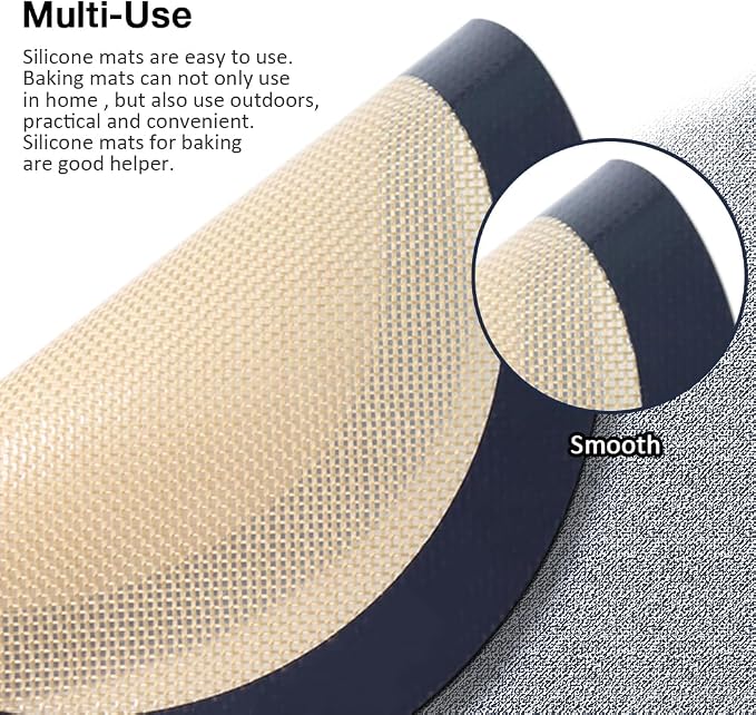 3Pcs Round Silicone Baking Mats, 8 inch Circle Mats for Cake Pan | Reusable, Easy to Clean, Nonstick