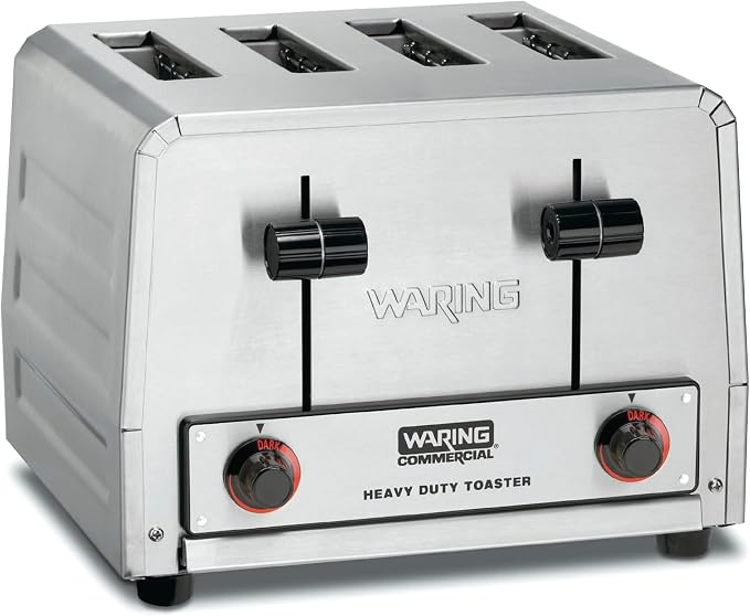 Waring 4-Slot Toaster with 360 Slices an Hour | 360 Slices an Hour, Uniformly Toasts Bread, Bagels, Texas Toast, & Frozen Waffles, 208V