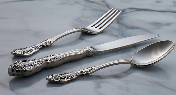 Oneida Michelangelo 5-Piece 18/10 Silverware Set for 1, Flatware | silver, dishwasher safe | includes knives, forks, and spoons | heavy duty, cutlery set, utensil set, wedding silverware