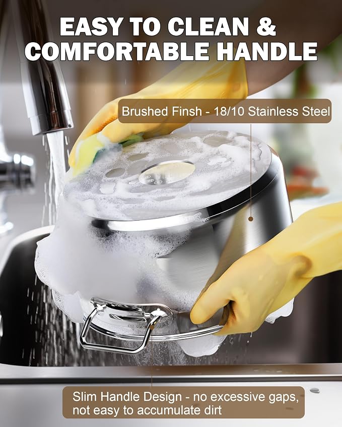 Cooks Standard Professional 8 Quart Stainless Steel Stock Pot with Lid | Induction Cookware for Pasta, Soup, Canning,Oven Safe, Dishwasher Safe