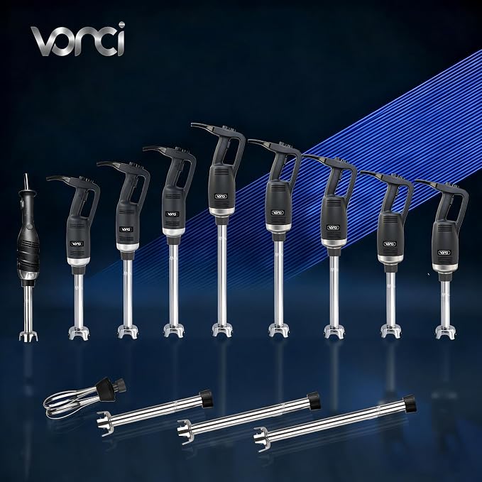 VONCI 750W Commercial Immersion Blender, Handheld Stick Mixer with 18" Detachable Shaft, Variable Speed 8000-19000RPM, Sharp SUS Blade, Extra Heavy Duty Hand Mixer for Restaurant Kitchen.