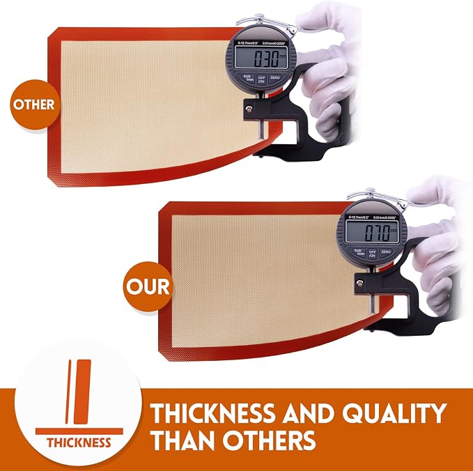 STATINT Silicone Baking Mat, Nonstick Half Sheet Baking Mat, Set of 2 | Premium Food Safe, Dishwasher Safe, Non Slip for Cookie Oven Reusable Mat, 16.5" x 11.6"