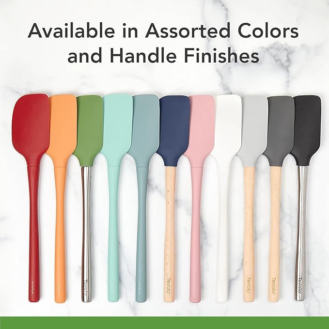 Tovolo Spoon Spatula Spoonula with Stainless Steel Handle Ergonomic Grip Aqua Seafoam Green, Silicone Scoopula Kitchen Utensil Non Scratch Easy Clean Dishwasher Safe Heat Resistant Scoop Spatula