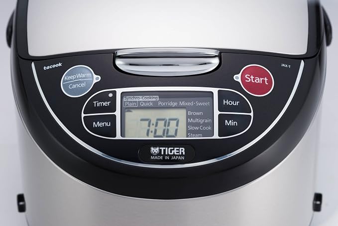 Tiger Jax T18u K 10 Cup Micom Rice Cooker (Stainless Steel) | Food steamer, slow-cook function