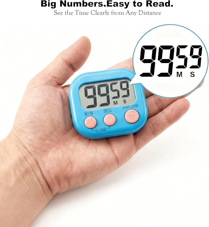 Digital Timer for Classroom Teachers Students, Magnetic Countdown Timer | Easy Timers for Kids Homework Study Kitchen Cooking Gym Game, 6 Pcs