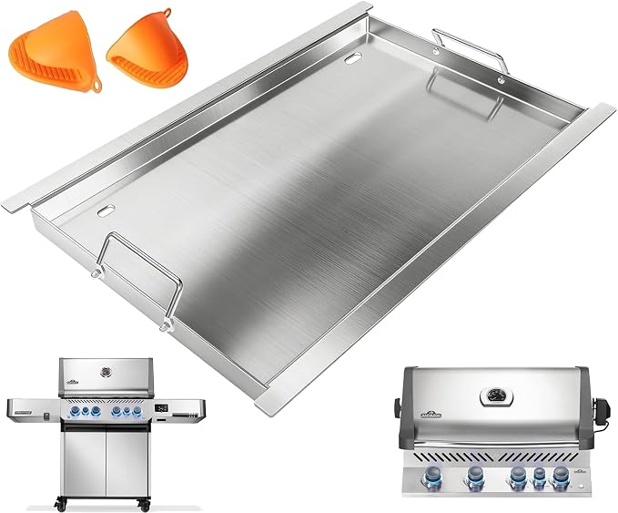 Griddle Insert for Napoleon Prestige PRO 500 & Built-in P500 Series Grills | Fits Napoleon BIP500RBNSS-3 P500RBPSS P500RSIBNK-3 P500 P500N Parts, Stainless Steel flat top Griddle replaces S8C011