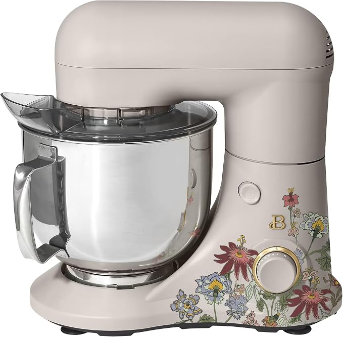 5.3 Qt Stand Mixer, 300W Electric Kitchen Mixer with 12 Speeds, Tilt Head Design, Stainless Steel Bowl, Dough Hook Whisk Beater Splash Guard (Wildflower Porcini Taupe)