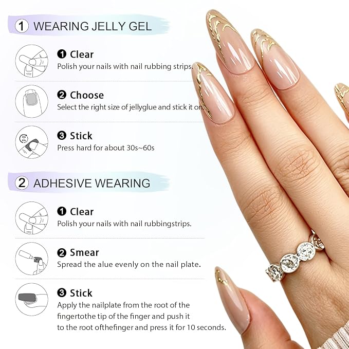 6 Packs (144 Pcs) | Reusable Press on Nails | cute nails | 6-Style Bundle | 12 Sizes | Each Style 24 Pcs | Blush Pink Luxury Press