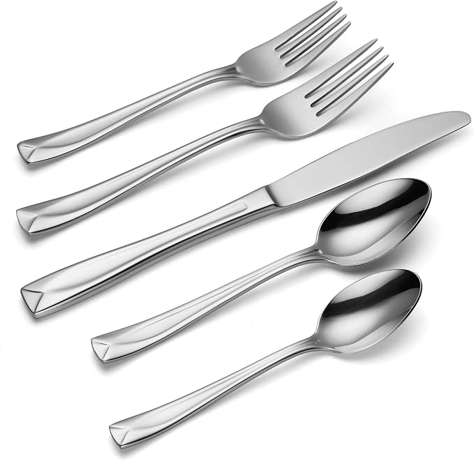 Oneida Lincoln 20-Piece 18/0 Silverware Set for 4, Flatware | mirror finish, dishwasher safe | includes knives, forks, and spoons | heavy duty, cutlery set for kitchen and dining
