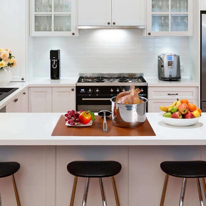 Super Kitchen Food Grade Silicone Extra Large Pastry Mat Baking Mat | 23.4 By 15.6 Kitchen Table/Countertop Protector/Non Stick Pastry Baking Placemats Silicone Pad Crafts Inches Chocolate