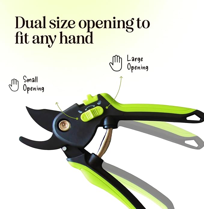 Ultra Sharp Pruning Shears Hedge Clipper – Cuts 3X Easier, Dual-Size Opening, Weak Hand Arthritis Clippers, Rust-Resistant Pruner, Effortlessly Cuts