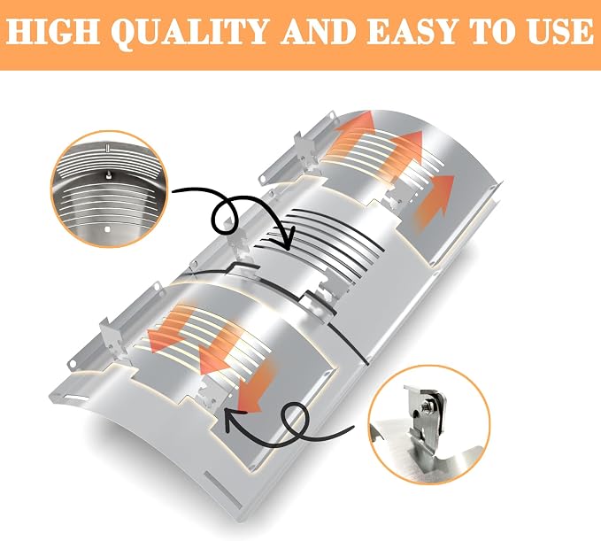 PB820 Flame Broiler Kit for Pit Boss 820/850, Adjustable Kit for Pit Boss | Includes bottom plate + slide cover; fits PB820D3/PB850PS2 & more; heavy-duty steel; arch bridge grease drainage; 26"x15.5".