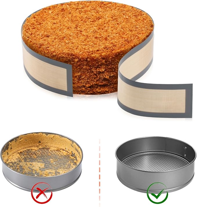2 pack Non Sick Silicone Baking Mat for Springform Pan 9 inch, Prevent cake from Sticking to Bottom and Side, Easy Clean Silicone mat for Cheesecake Pan