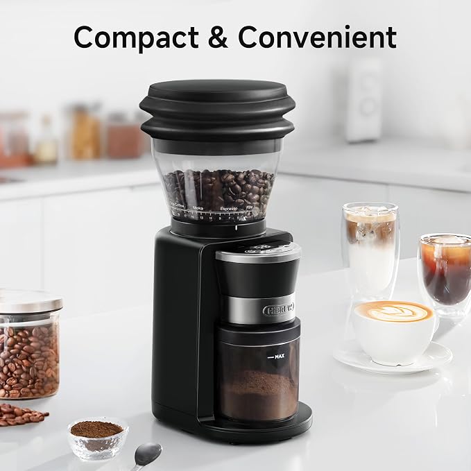 HIBREW G3 Electric Coffee Grinder, 7.4oz Large Capacity Hopper | 40mm Conical Burr 31 Adjustable Settings,Anti-Static Double-Layer Air Blower,Barista-Grade for Espresso/Pour Over/Drip Coffee