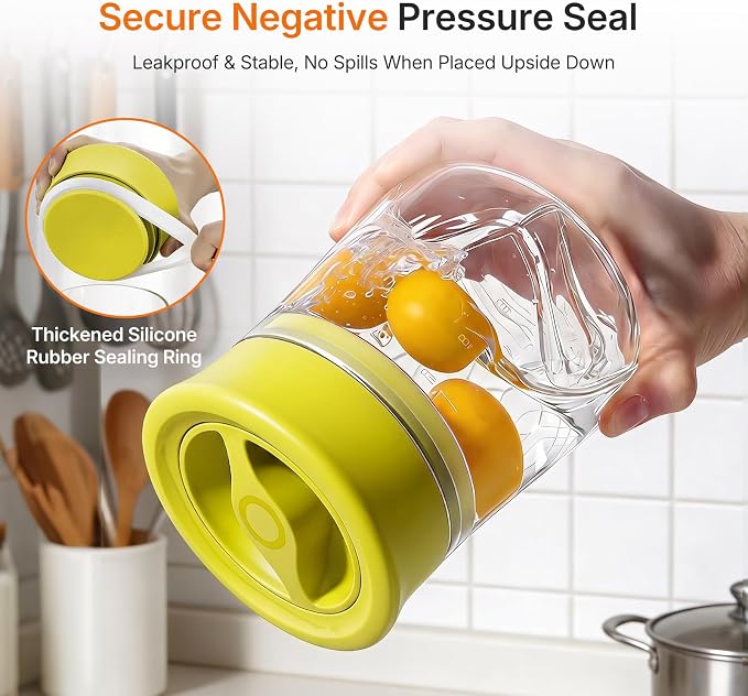 Glass Storage Jar with Airtight Twist-Seal Lid for Snacks, 17 fl oz | Clear Borosilicate Decorative Jar With Scale, Wide Mouth, Easy Open/Clean, Twist-to-Lock Freshness for Coffee, Sugar, Nuts