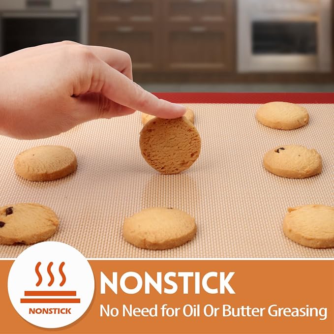 STATINT Silicone Baking Mat, Nonstick Half Sheet Baking Mat, Set of 2 | Premium Food Safe, Dishwasher Safe, Non Slip for Cookie Oven Reusable Mat, 16.5" x 11.6"