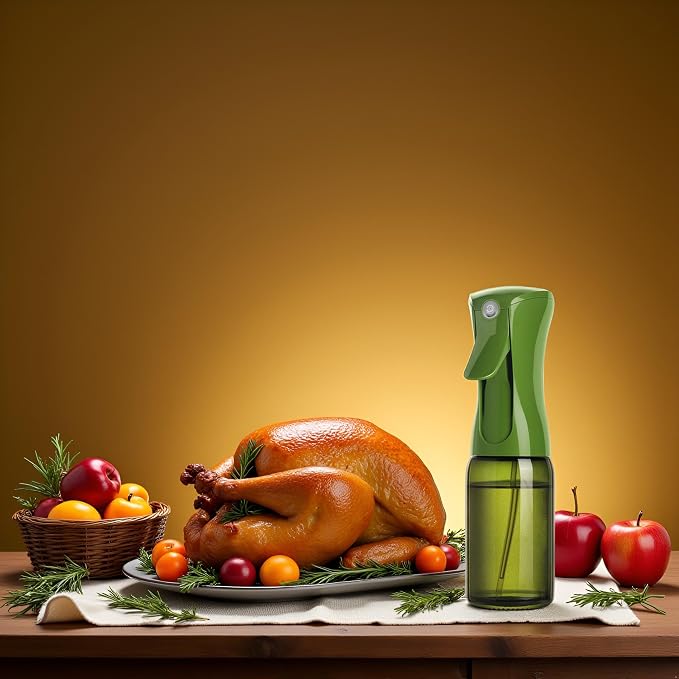 Oil Sprayer 150ml glass bottle Refillable Premium Dark Green Glass Bottle for Healthy Cooking & Baking Even Oil Control for Healthy Nonstick Cooking (PS642)