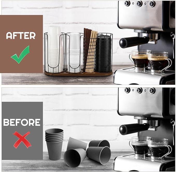 18oz Coffee Cup & Lid Dispenser with Base(4-compartment Single, Color 1)