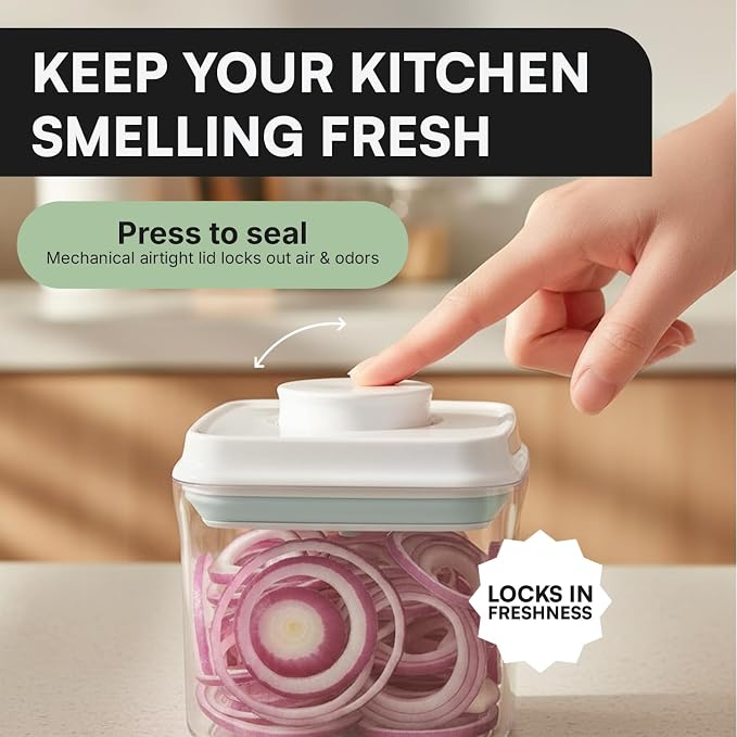 Bop Top Airtight Food Storage Containers | Pop-Top Lid | Multi-Pack | kitchen canister set, for flour, sugar, snacks, pasta, baking