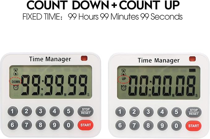 AIMILAR Magnetic Digital Kitchen Timer with Direct Numerical Keypad, Loud Alarm - 99Hr Countdown Count Up Timer for Cooking Baking Classroom, Batteries Included