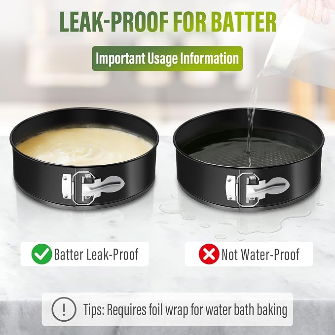 Vakoo 9 Inch Springform Pan - Nonstick, Leakproof Cheesecake Pan for Baking, Easy Release, No Parchment Paper Needed