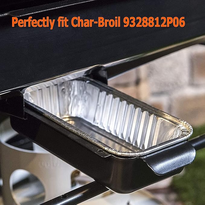BBQ Future 20-Pack Aluminum Foil BBQ Grease Grill Drip Pans Replacement for Char-Broil 9328812P06, 7" L x3.5 W x1.5 D | Replacement for Char-Broil 9328812P06, 7" L x3.5 W x1.5 D
