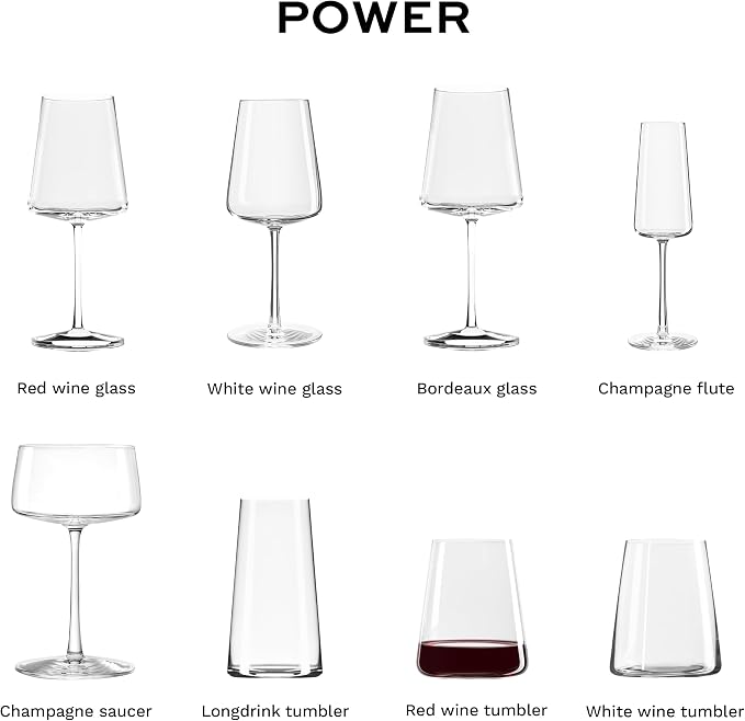 Stölzle Lausitz Stemless Red Wine Glass Power Set of 2, 17.5 oz – Modern Stemless Wine Glasses for Maximum Aroma – Flat Red Wine Glasses in Crystal Glass–Dishwasher & Break-Resistant, Made in Germany