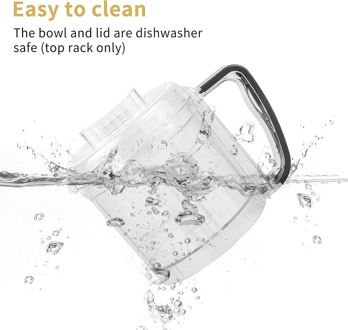 La Reveuse 2 Cup Mini Food Processor, Electric Chopper Small, Metallic Grey | for Mincing, Chopping, Grinding, Blending, Puree, 2 Pulse Speeds, Dishwasher Safe, (1) Spatula Included, 200 Watts, LARB1814B