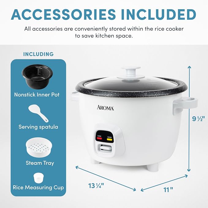 AROMA® 20-Cup (Cooked) / 5Qt. Bonded Granite® Rice & Grain Cooker, ARC-860NGP