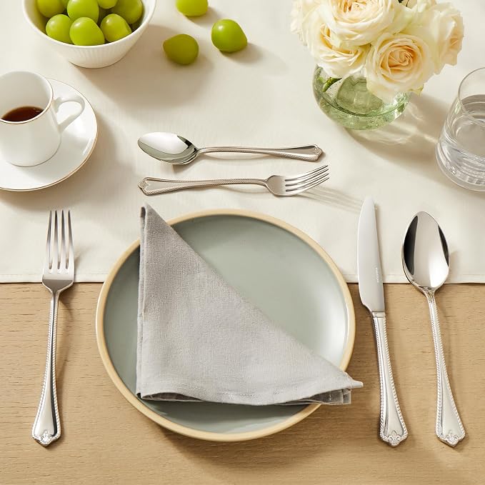 30-Piece Silverware Set, 18/10 Stainless Steel Flatware Set for 6 | Vintage Cutlery Set for Kitchen, Home, Wedding, Party, Mirror Polished and Dishwasher Safe, Featured Gifts