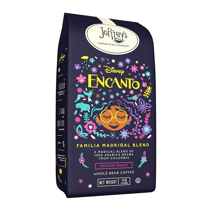 Joffrey's Coffee - Disney Encanto Familia Madrigal Blend, Disney Specialty Coffee Collection, Medium Roast, 100% Arabica Bean (Whole Bean, 11 oz)