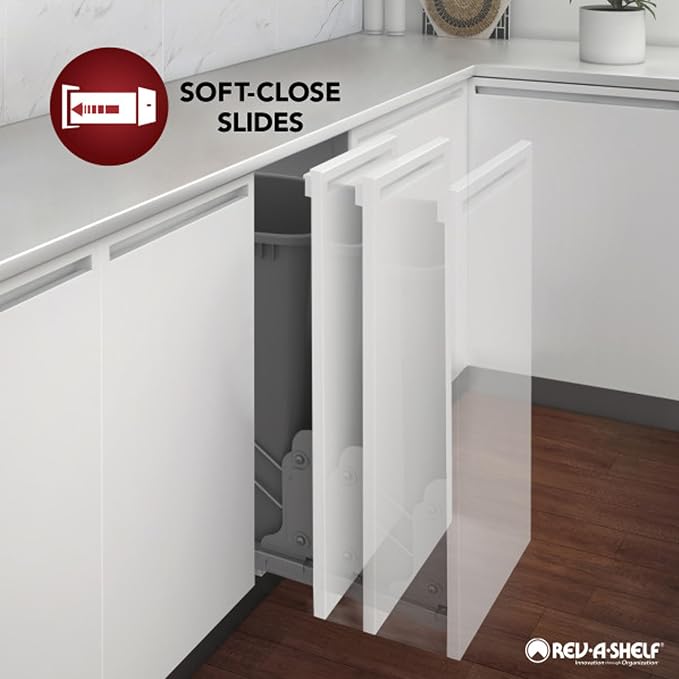 Rev-A-Shelf Pullout Organizer w/Soft-Close, Min Cabinet Opening 8.5" W | 8.75" W Slide Out Pantry Spice or Utensil Storage Rack w/BLUM Soft-Close & Adjustable Shelves for Base Cabinet, 448UT-BCSC-8C