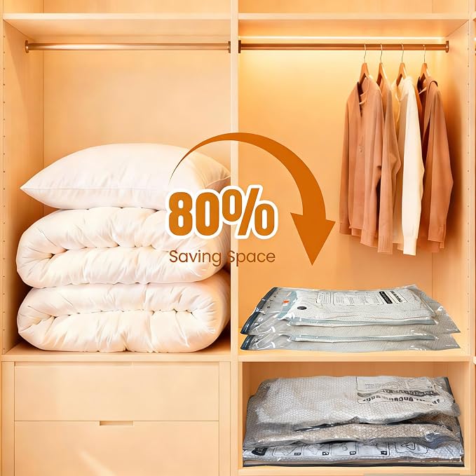 10 Jumbo Vacuum Storage Bags with Electric Pump, Large Vacuum Seal Bags for Clothing Comforters Blankets Bedding Pillows Sweater, Space Saver Compression Packing Bag for Moving and Home Essensials