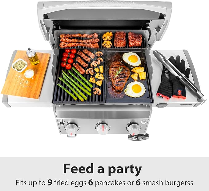 Utheer Ceramic Grill Griddle 7658 for Spirit 200 300 and Genesis Grills | Fits Spirit E210 E310 E320 and Genesis Silver B C, built for even heat, nonstick cooking, easy cleanup