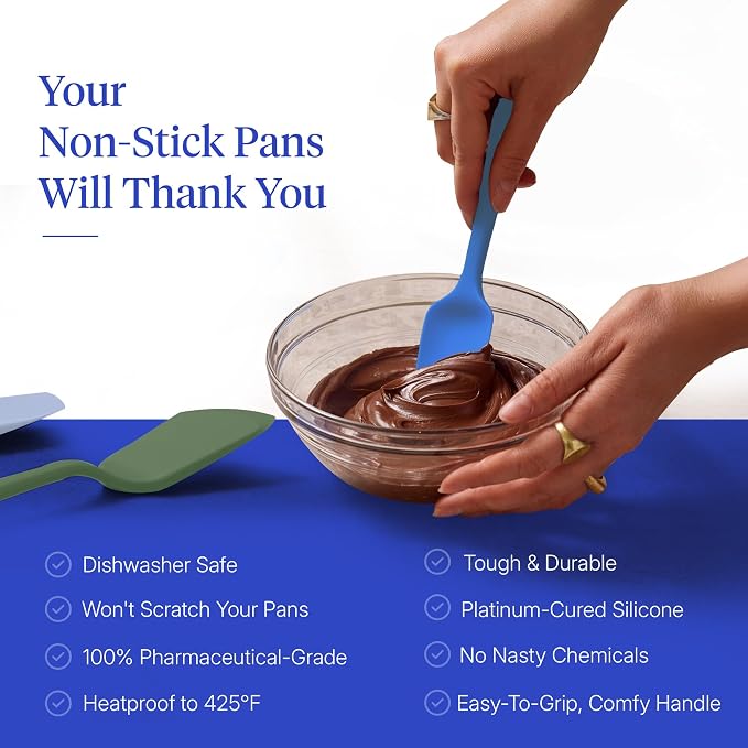 GIR: Get It Right 5 Piece Silicone Ultimate Kitchen Utensils Set - Ladle, Spatula, Flip, Spoon & Spoonula - Non-Toxic Cooking Utensils for Nonstick Cookware, Cooking and Baking - Mediterranean