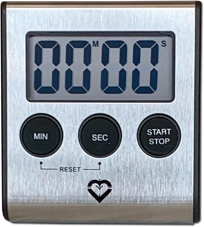 Premium Stainless Steel Digital Kitchen Timer – Ultra-Strong Magnetic Back, Fold-Out Desk Stand, Effortless One-Touch Setup, Extra-Loud Alarm, Oversized Display, Auto Memory, Auto Shut-Off (6)