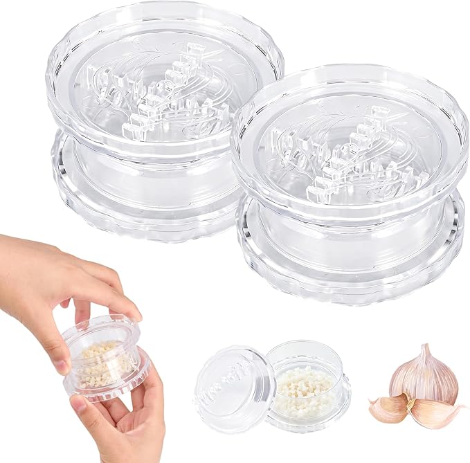 2PCS Clear Manual Garlic Twister | Multi-Functional Garlic Press Tool, For Garlic, Onion, Ginger, Herbs, Nuts