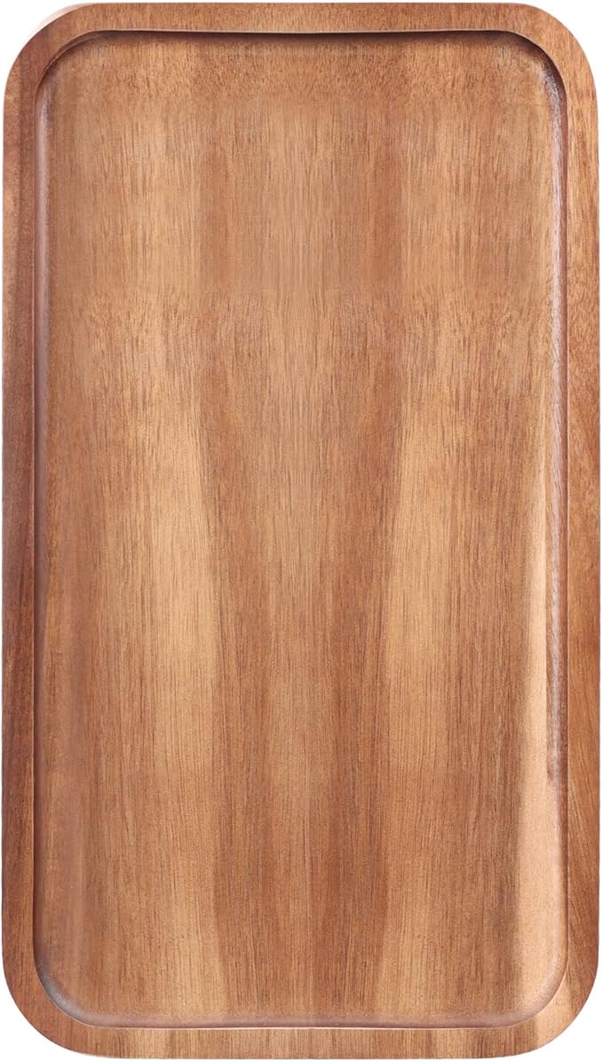 Rectangle Wooden Platter Acacia Charcuterie Boards Serving Tray Wood Plates | Rectangular Cookie Appetizer Platters Snack Dessert Trays for Decor Food Dish Party Kitchen Dinner Platter Cheese Board