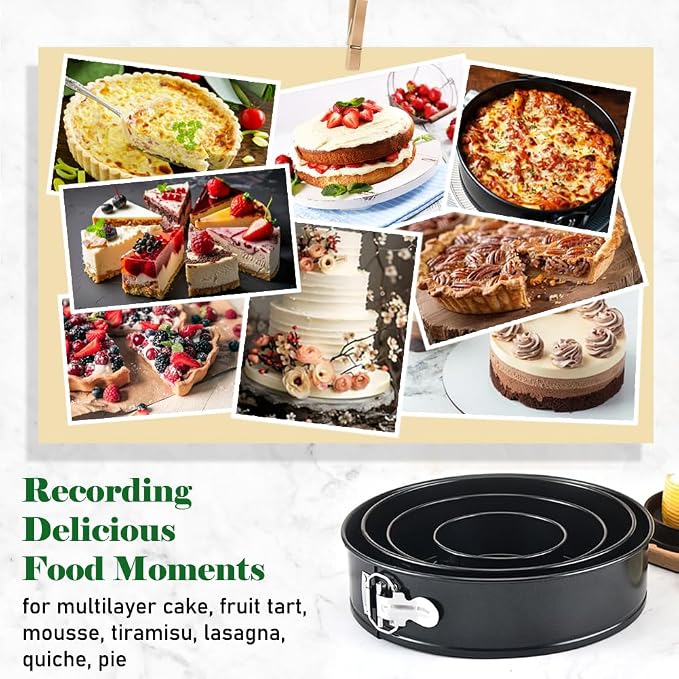 4 Pack Small Springform Cheesecakes Pan 4 Inch Mini 50Pcs Parchment Paper | Carbon Steel Cake Round Tins Leakproof Nonstick Removable Bottom Bakeware for Pie Pizzas and Quiches Baking Mold Set