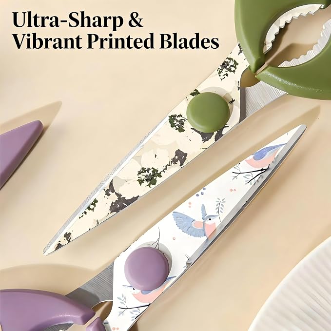Kitchen Scissors All Purpose, ARCHIKING Kitchen Shears with Protective Sheath, Ultra Sharp Multipurpose Poultry Scissors for Chicken, Meat, Fish & Vegetables (Purple)