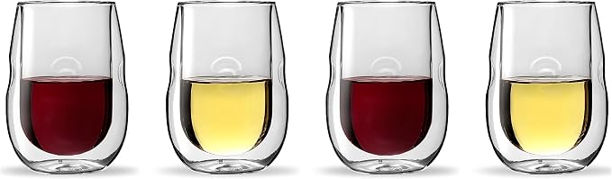 Ozeri Moderna Artisan Series Double Wall Insulated 10 oz Wine Glasses