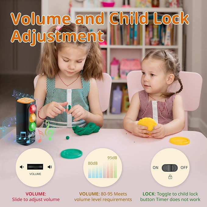 Traffic Light Visual Timer&ADHD Tool for Kids Adults Display Volume Adjustment, with 4 Ringtones for Classroom Desk Home Kitchen Game Countdown Pause Memory Function Charger Type C Included | visual meeting Classroom Desk Kitchen Type C Included Back t...