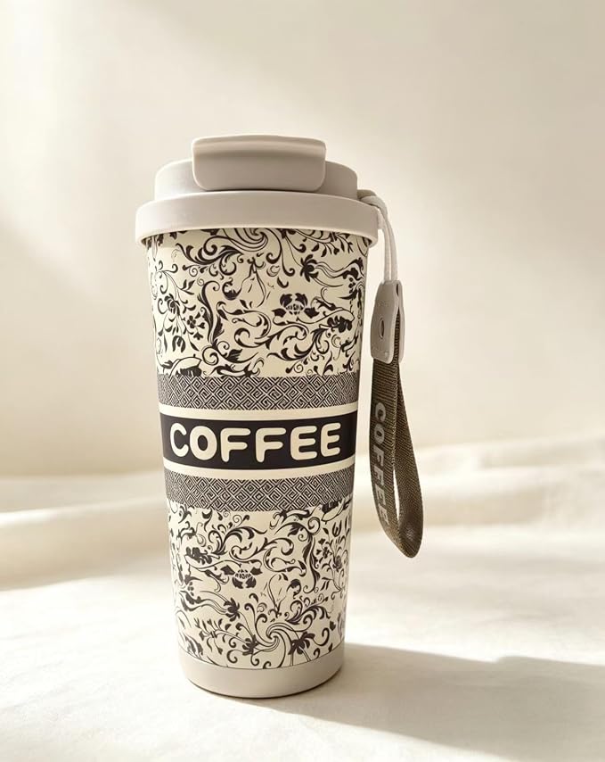 Stainless steel insulated Tumbler Portable leak-proof coffee mug 18oz sports water Bottle suitable for car cup holder BPA-free insulated water bottle for sports，school，travel，Simple White