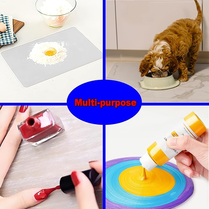 Silicone Mats,Large Silicone Heat Resistant Mat, Nonslip Mats for Kitchen Counter, Countertop Protector, Nonstick Waterproof Craft Table Placemat (36” x 24”Black)