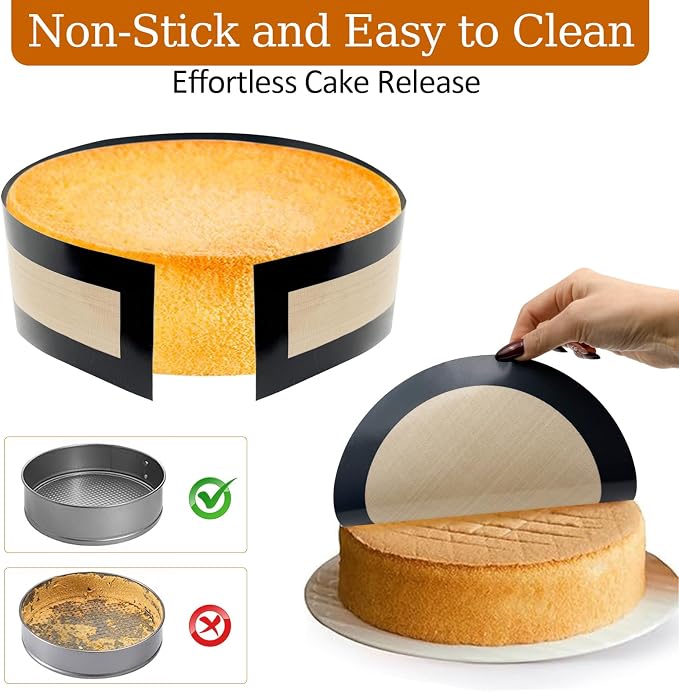 LynxLink Silicone Springform Pan Protector with Baking Mat Set for 9 inch Cheesecake Pan,Baking Pan,Cake pan - Cheesecake Water Bath Protector and Prevent Cake from Sticking to Bottom and Side