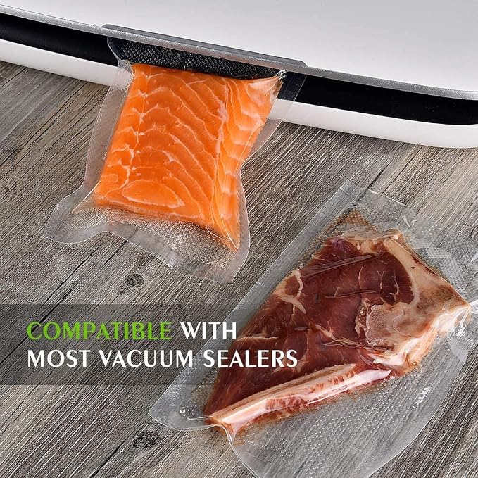 Vacuum Sealer Bags, 8" x 12", 100 Pcs | Commercial Grade, BPA Free, Sous Vide Compatible, Puncture Prevention, Kitchen Essentials