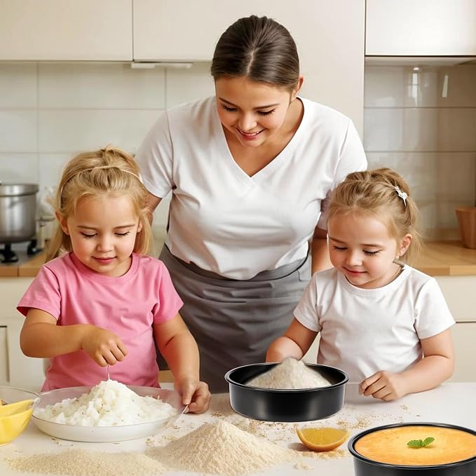 AWTBDP 6 Inch Cake Pans,3PCS Smash Cake Pans with 100PCS Parchment Paper | No-Stick Round Small Cake Pans Set for Baking Layer Cakes, Sturdy Baking Pan Set for Christmas Birthday, Dishwasher Safe