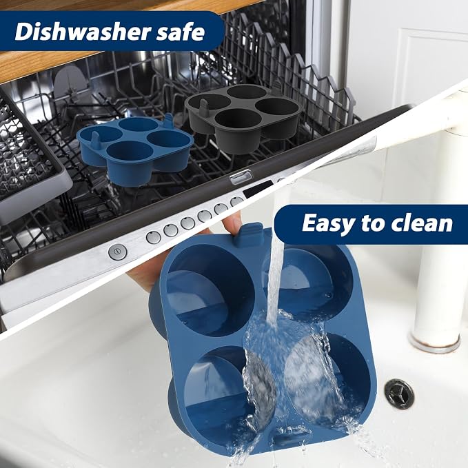 Webake 2PCS Jumbo Silicone Air Fryer Muffin Pan for Baking, 4-Cavity Egg Bites Silicone Mold, Nonstick BPA Free Muffin Tins Baking Cups