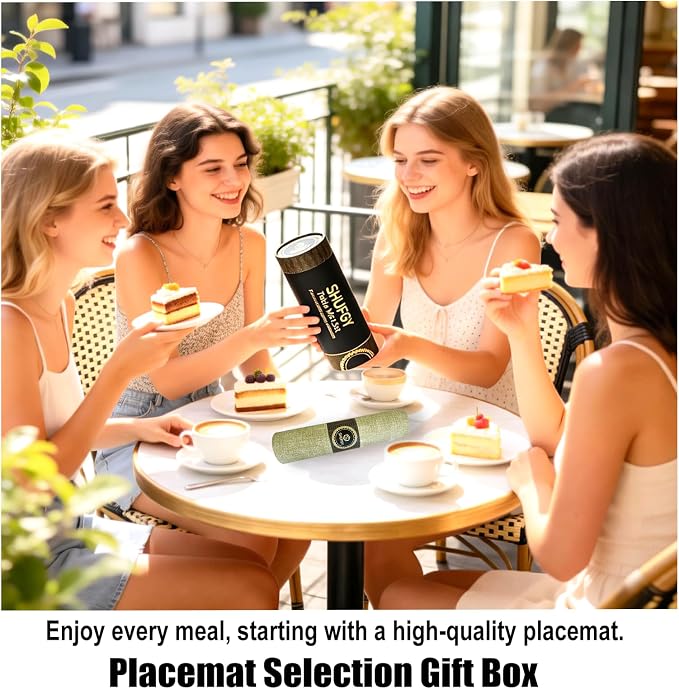 Faux Leather Placemats Set of 4, 11.8"x17.7", Grass Green | Reversible Table Mats, Waterproof, Stain & Heat Resistant, Easy Clean for Dining, Gatherings, Outdoor