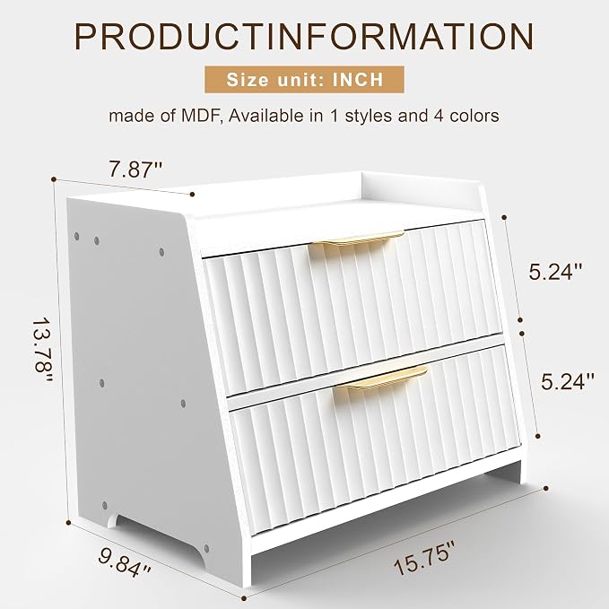 Large Bread Box, White, Double Layer Wooden | Top Shelf, Countertop Organizer Cabinet, For Bread & Coffee Station, Kitchen Essentials Storage